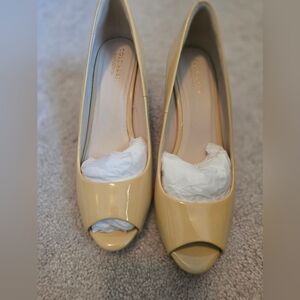Cole Haan Women's Cream Peep Toe Shoes